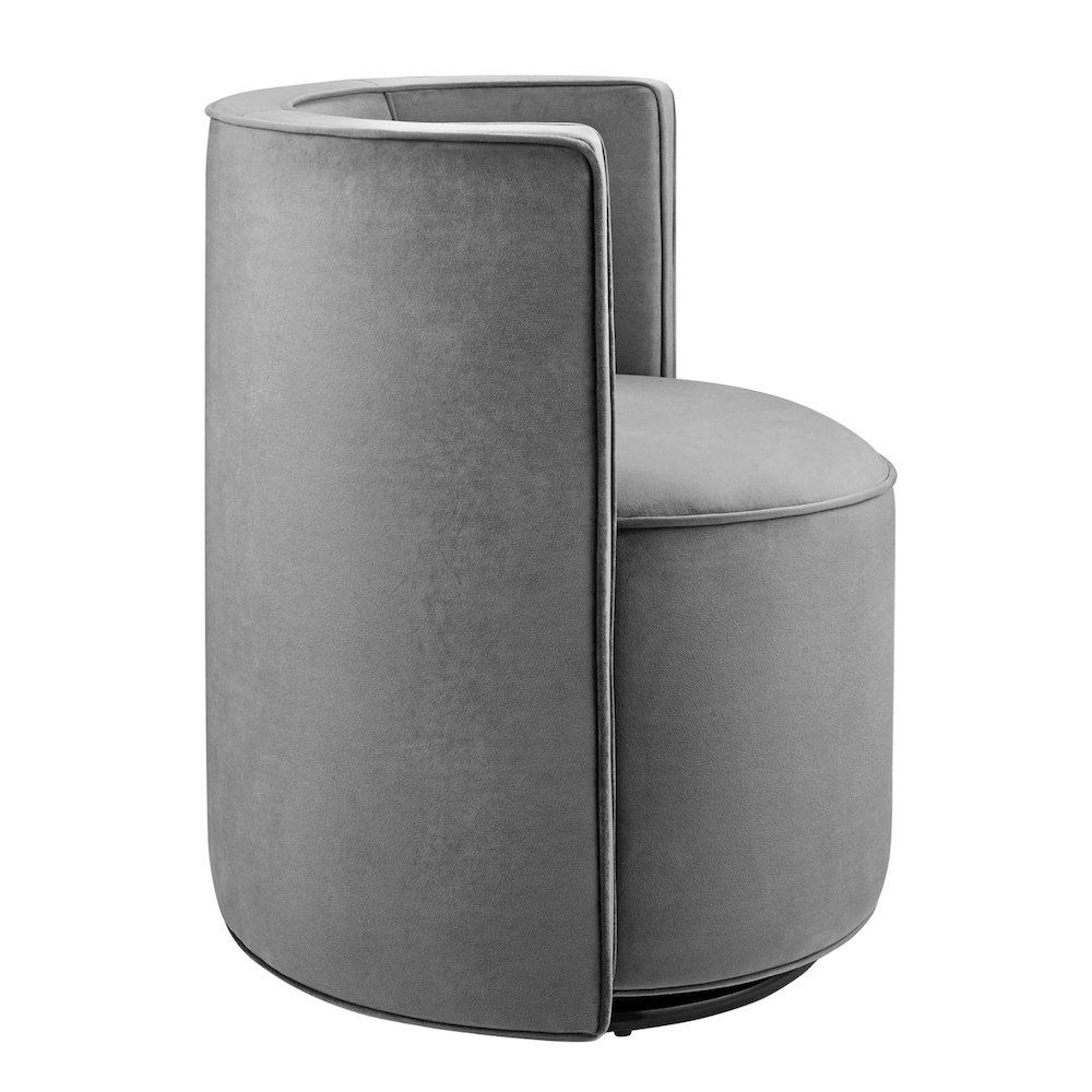 Della Performance Velvet Fabric Swivel Chair. Picture 4