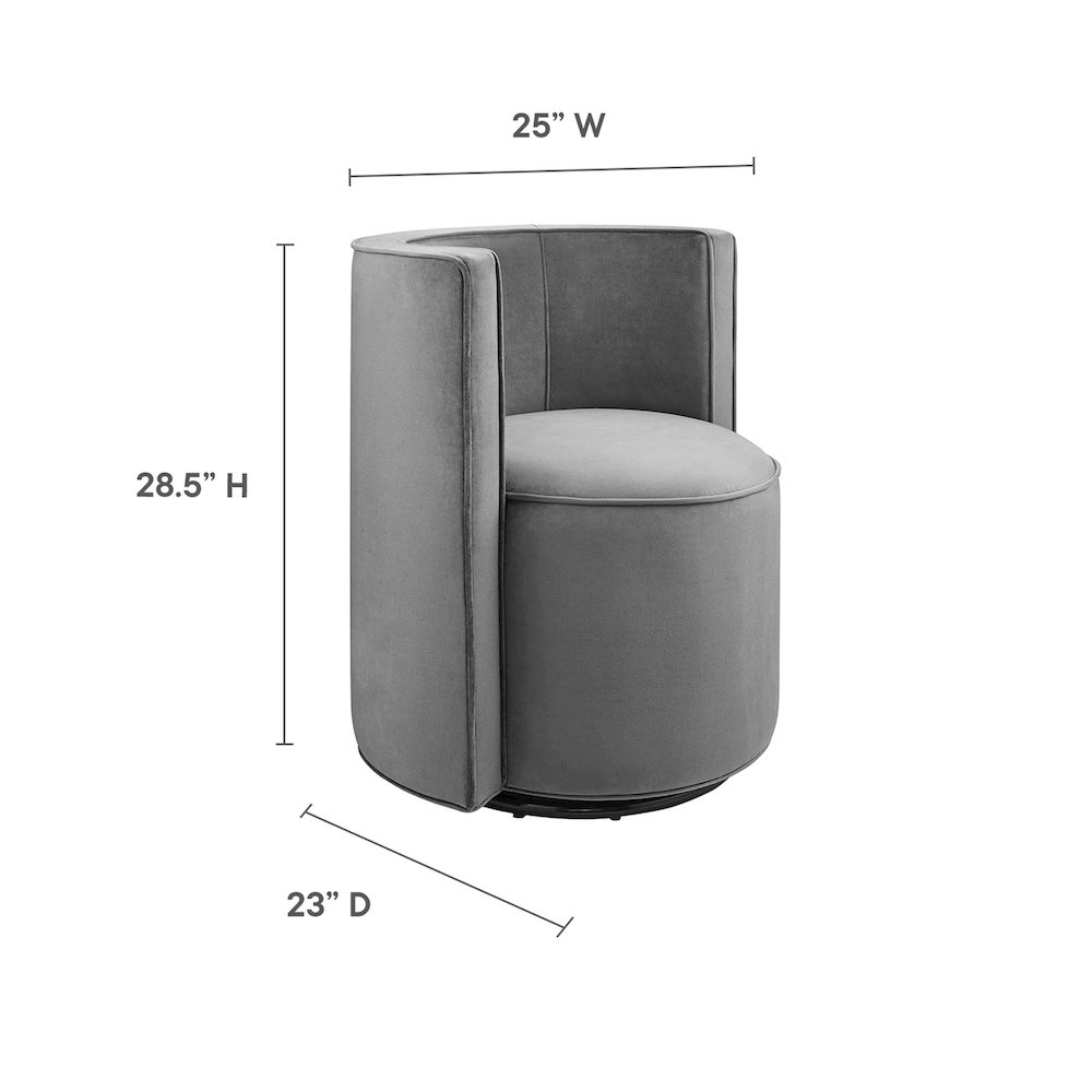 Della Performance Velvet Fabric Swivel Chair. Picture 2