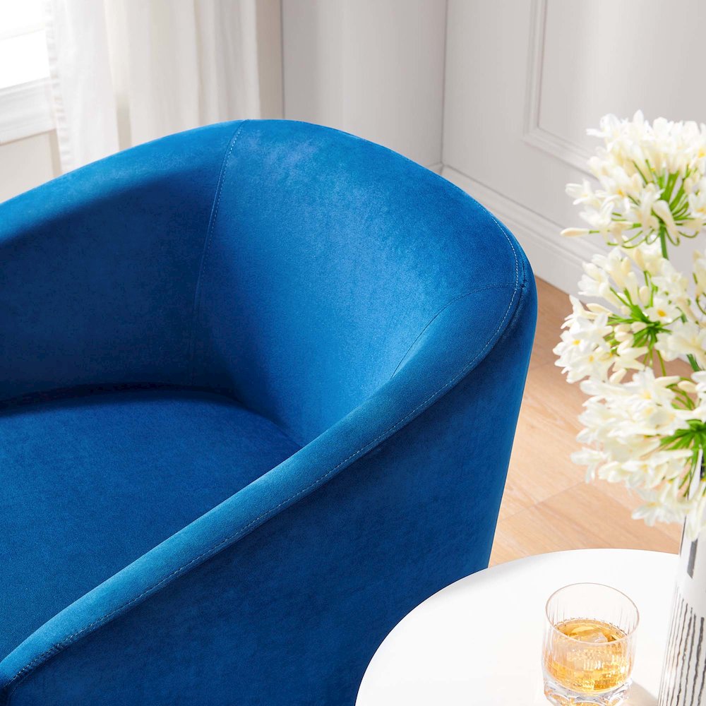 Series Performance Velvet Fabric Swivel Chair. Picture 9