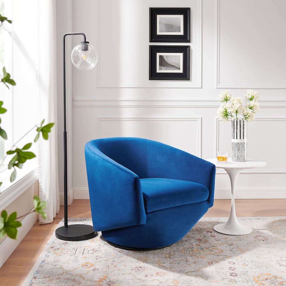 Series Performance Velvet Fabric Swivel Chair. Picture 8