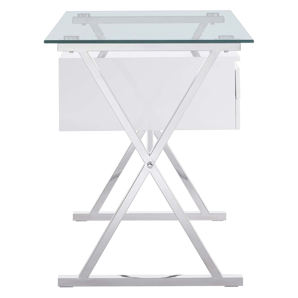 Sector 56" Glass Top Glass Office Desk. Picture 4