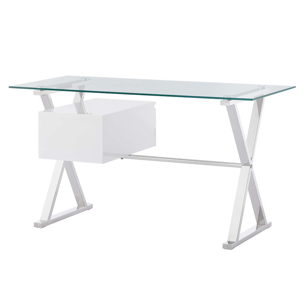 Sector 56" Glass Top Glass Office Desk. Picture 5