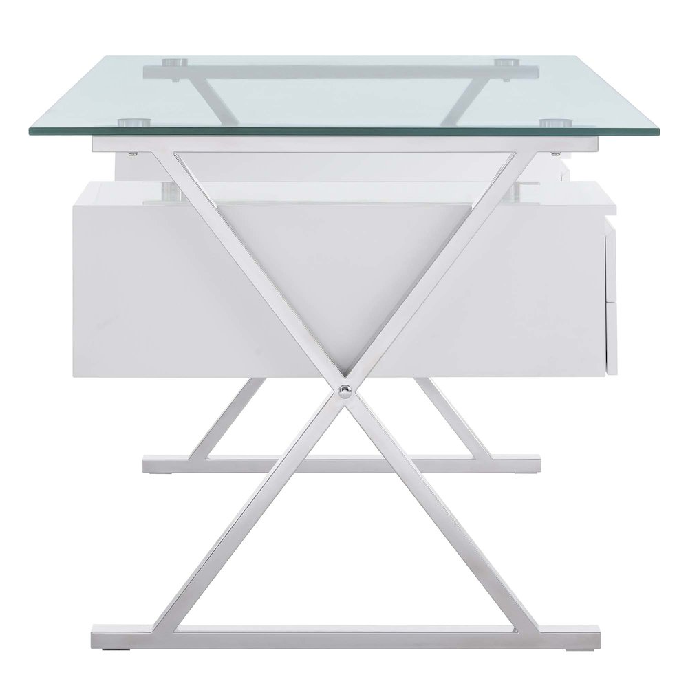 Sector 71" Glass Top Glass Office Desk. Picture 4
