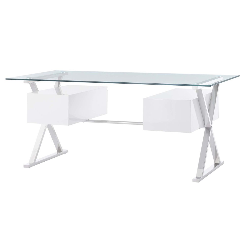 Sector 71" Glass Top Glass Office Desk. Picture 5