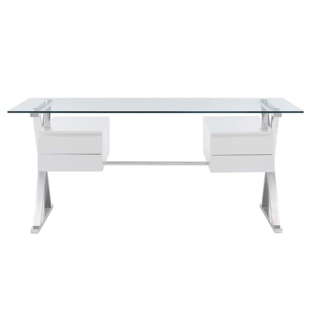 Sector 71" Glass Top Glass Office Desk. Picture 6