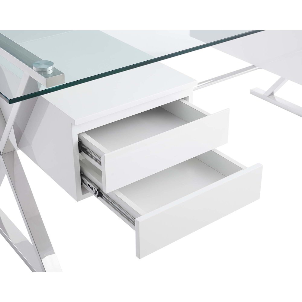 Sector 71" Glass Top Glass Office Desk. Picture 7