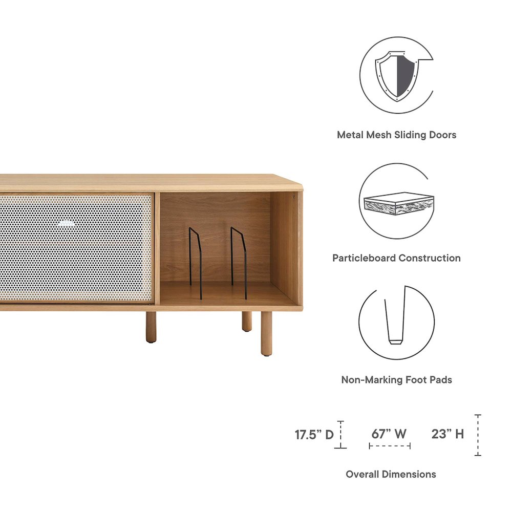 Kurtis 67" TV and Vinyl Record Stand. Picture 2