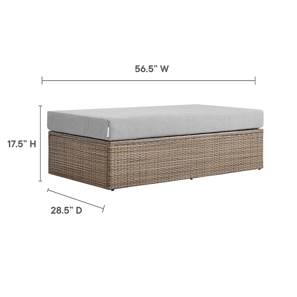 Convene Outdoor Patio Rectangle Ottoman. Picture 3