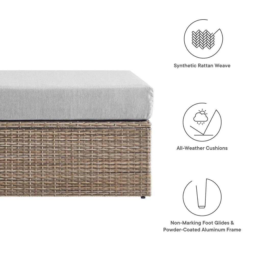 Convene Outdoor Patio Rectangle Ottoman. Picture 2