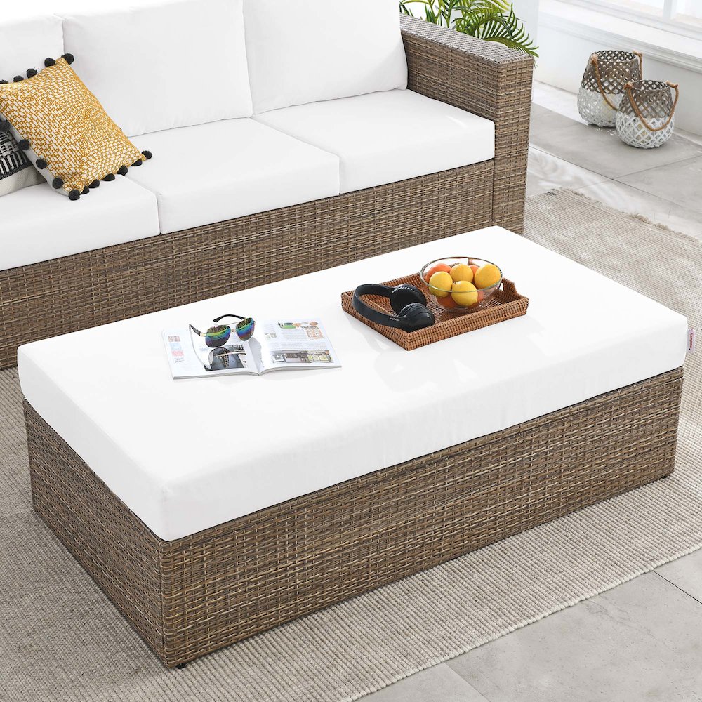 Convene Outdoor Patio Rectangle Ottoman. Picture 6