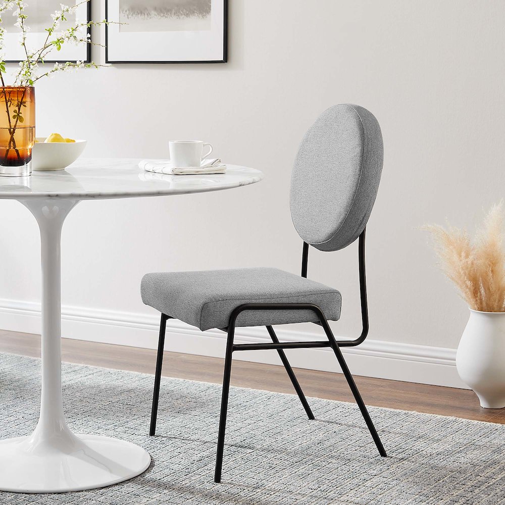 Craft Upholstered Fabric Dining Side Chairs. Picture 8