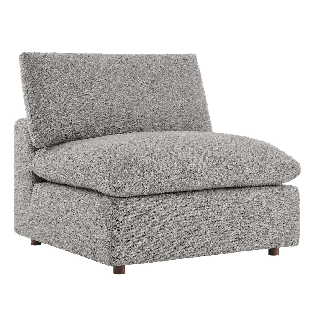 Commix Down Filled Overstuffed Boucle Fabric Armless Chair. Picture 1