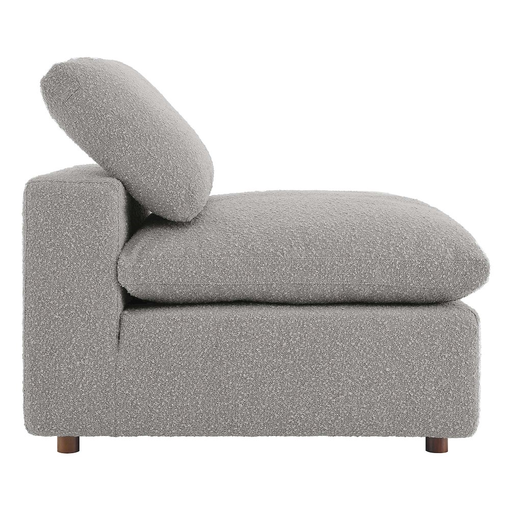 Commix Down Filled Overstuffed Boucle Fabric Armless Chair. Picture 4