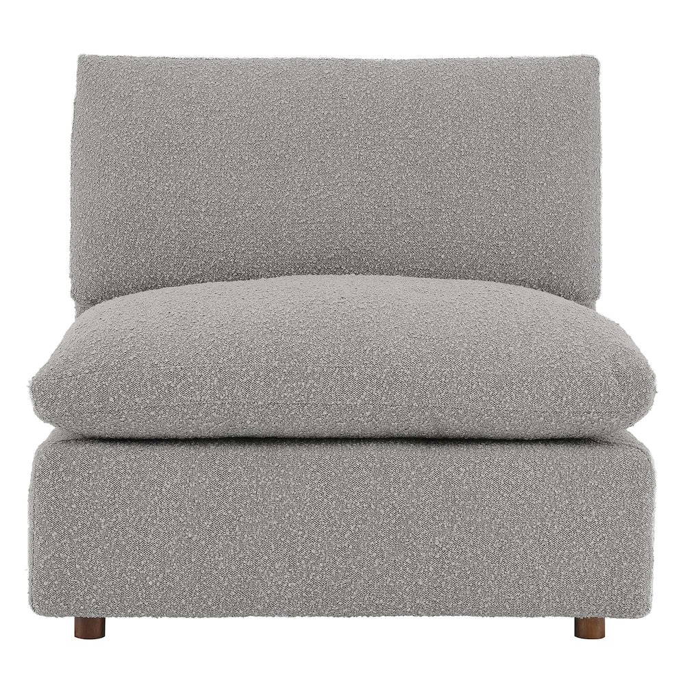 Commix Down Filled Overstuffed Boucle Fabric Armless Chair. Picture 6