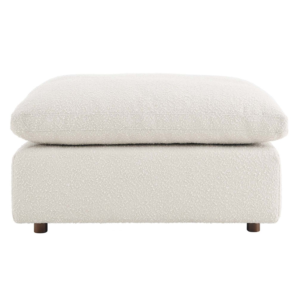 Commix Down Filled Overstuffed Boucle Fabric Ottoman. Picture 5