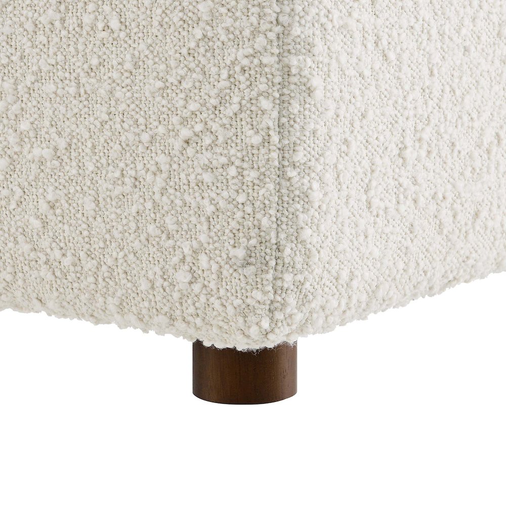 Commix Down Filled Overstuffed Boucle Fabric Ottoman. Picture 6