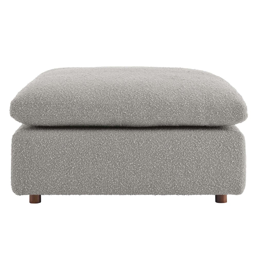 Commix Down Filled Overstuffed Boucle Fabric Ottoman. Picture 5