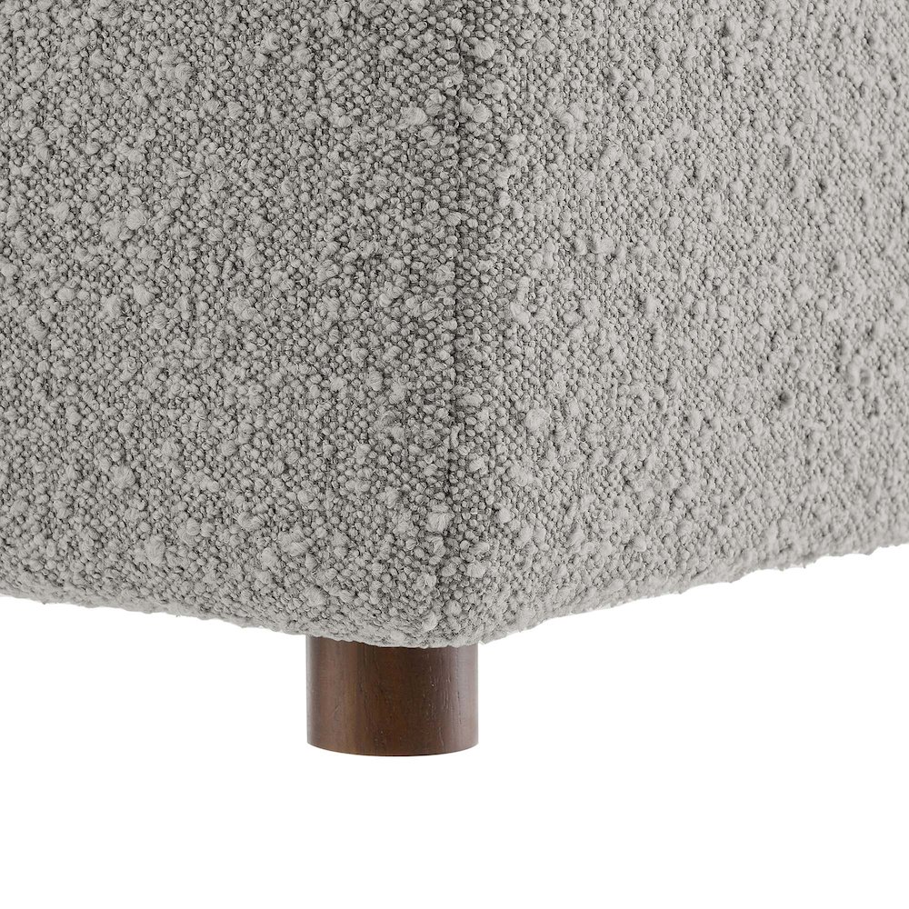 Commix Down Filled Overstuffed Boucle Fabric Ottoman. Picture 6