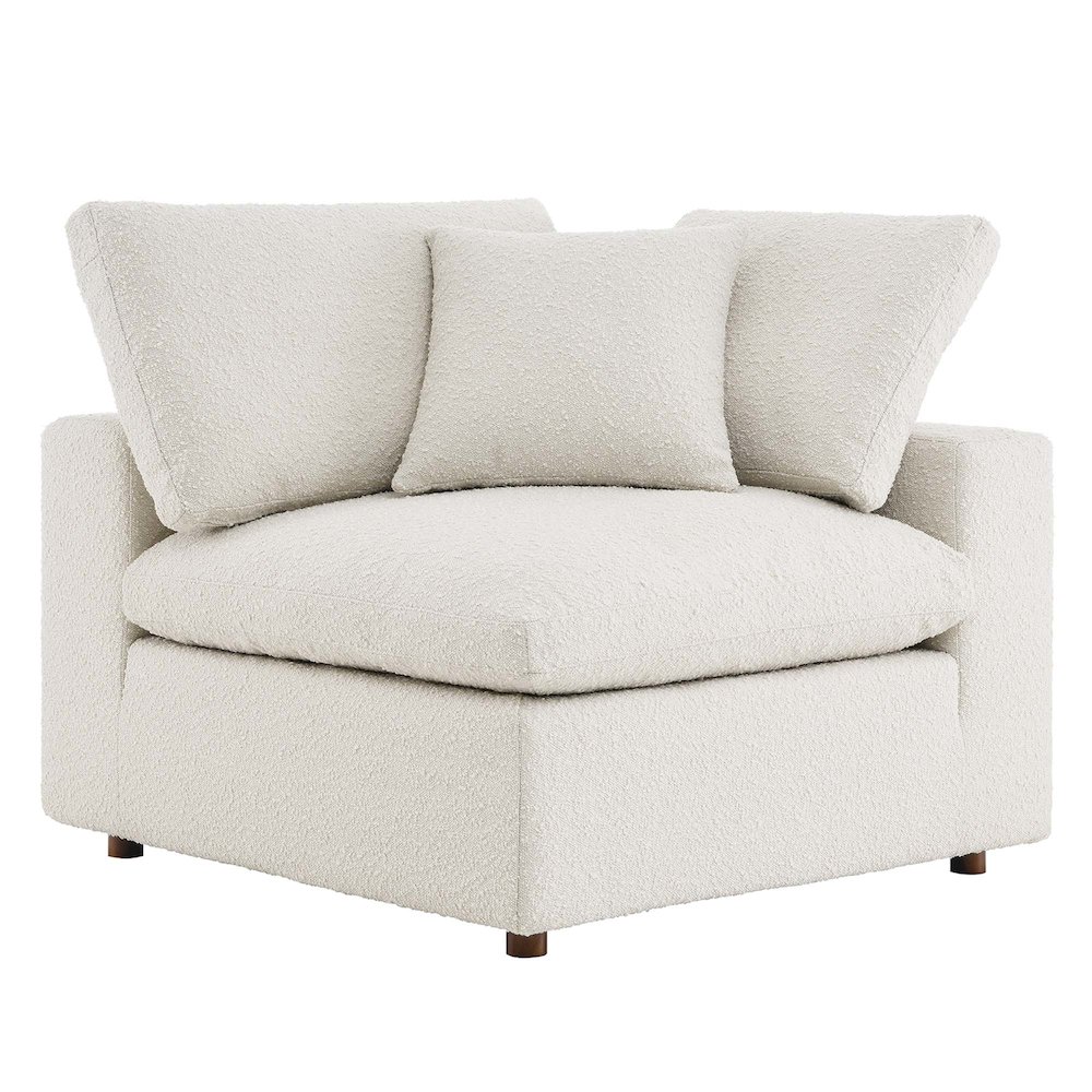 Commix Down Filled Overstuffed Boucle Fabric Corner Chair. Picture 1