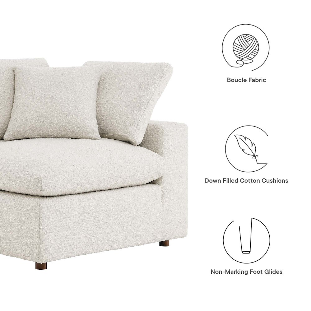Commix Down Filled Overstuffed Boucle Fabric Corner Chair. Picture 2
