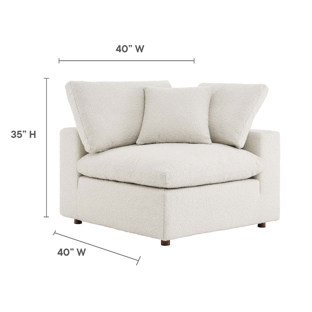 Commix Down Filled Overstuffed Boucle Fabric Corner Chair. Picture 3