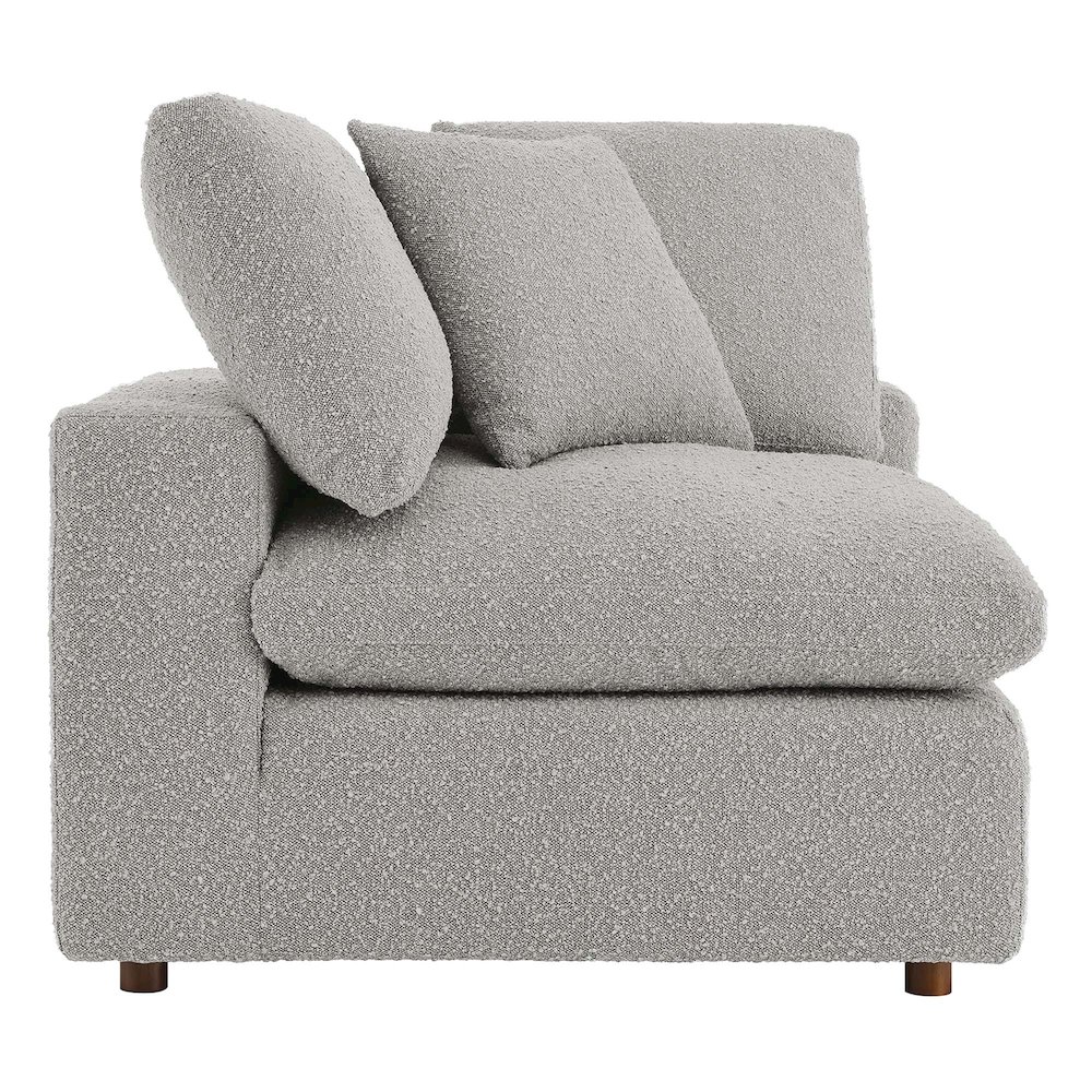 Commix Down Filled Overstuffed Boucle Fabric Corner Chair. Picture 4