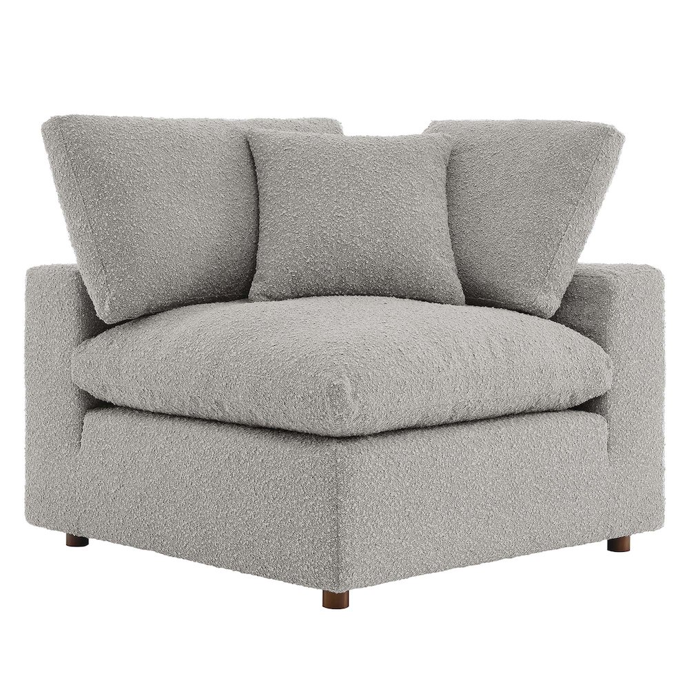 Commix Down Filled Overstuffed Boucle Fabric Corner Chair. Picture 1