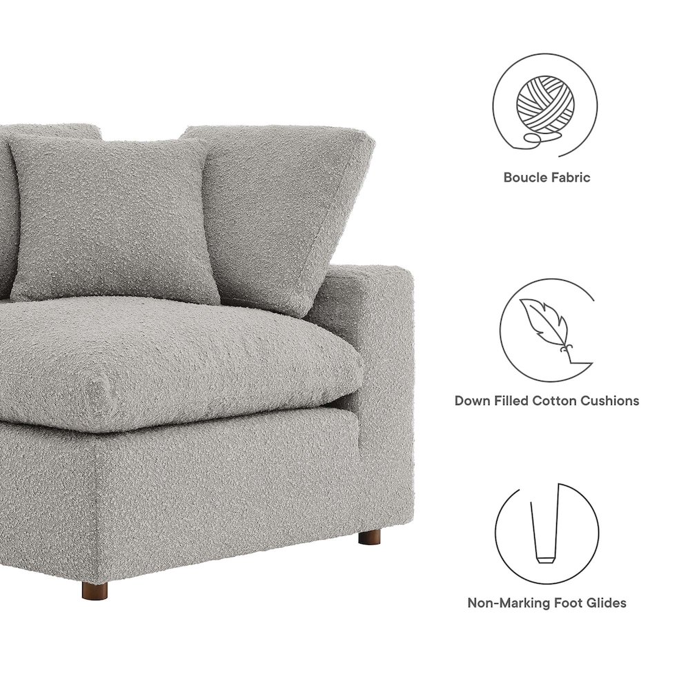 Commix Down Filled Overstuffed Boucle Fabric Corner Chair. Picture 2