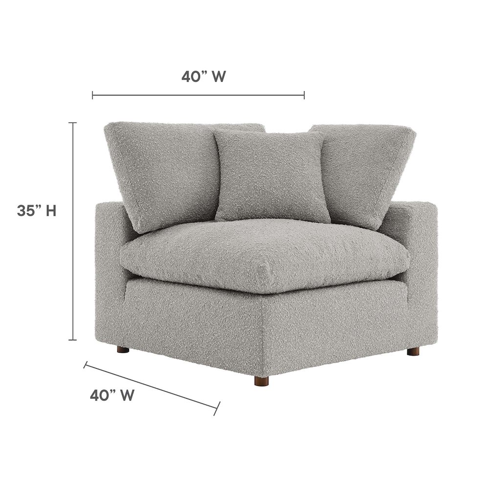 Commix Down Filled Overstuffed Boucle Fabric Corner Chair. Picture 3