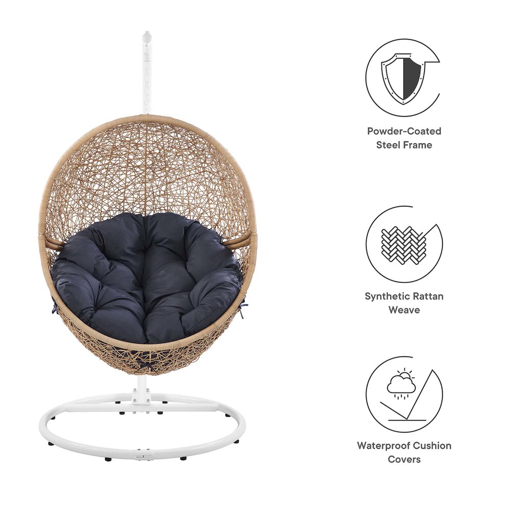 Encase Outdoor Patio Rattan Swing Chair. Picture 2