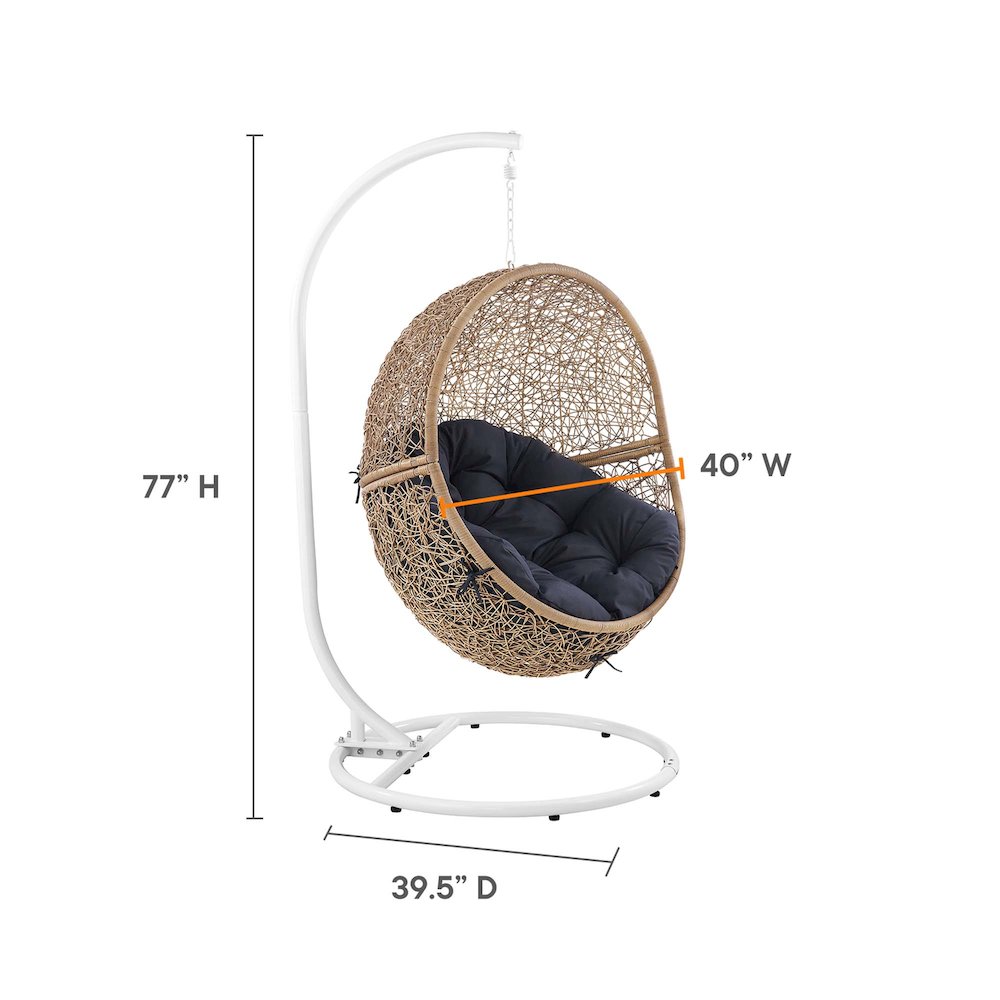 Encase Outdoor Patio Rattan Swing Chair. Picture 3