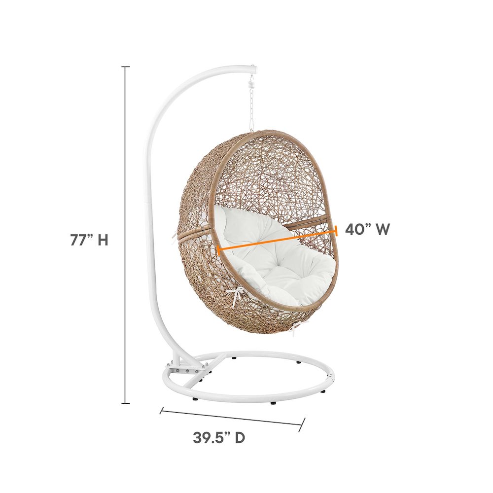 Encase Outdoor Patio Rattan Swing Chair. Picture 3