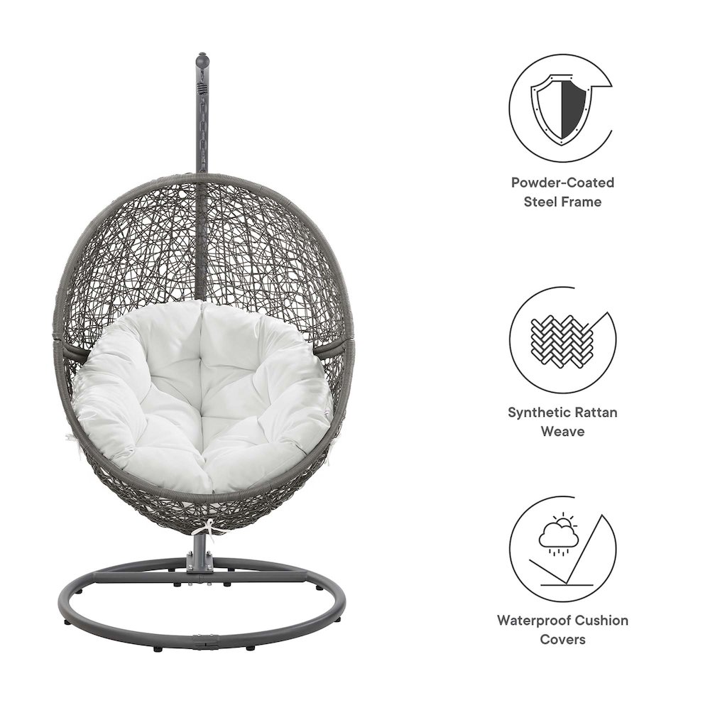 Encase Outdoor Patio Rattan Swing Chair. Picture 2