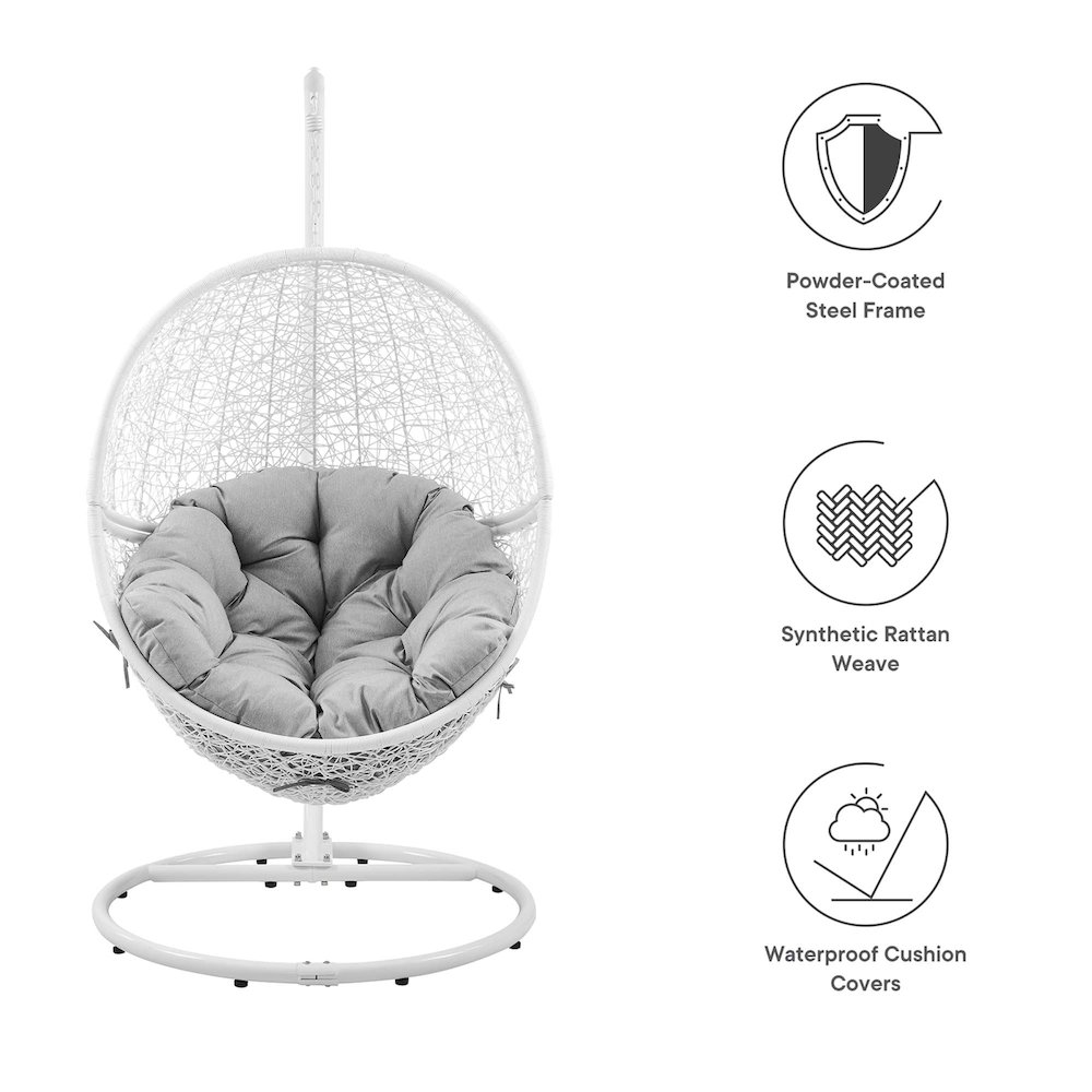 Encase Outdoor Patio Rattan Swing Chair. Picture 2