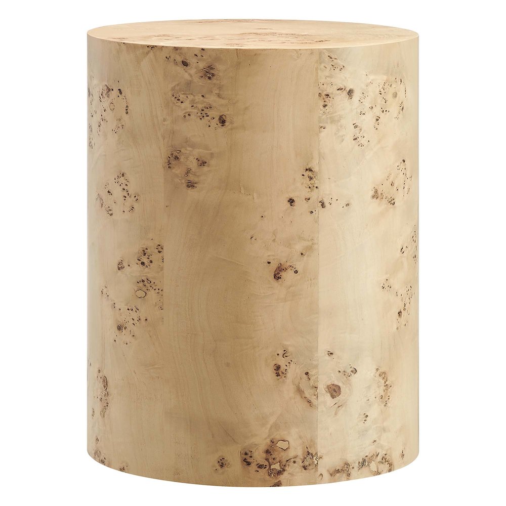 Cosmos 16" Round Burl Wood Side Table. Picture 1