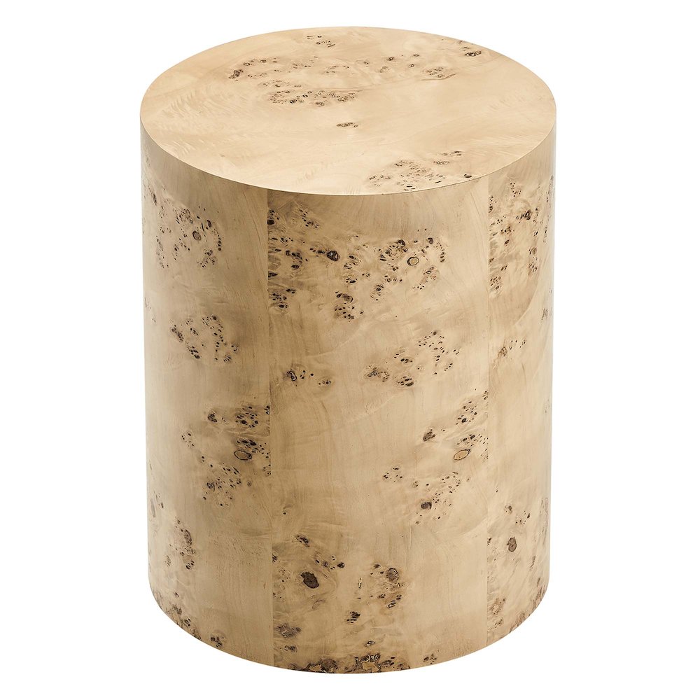 Cosmos 16" Round Burl Wood Side Table. Picture 5