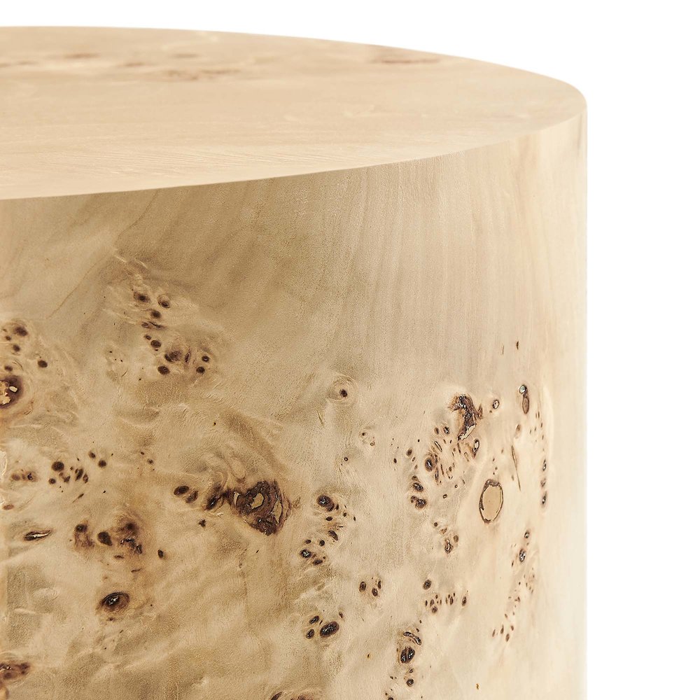 Cosmos 16" Round Burl Wood Side Table. Picture 7