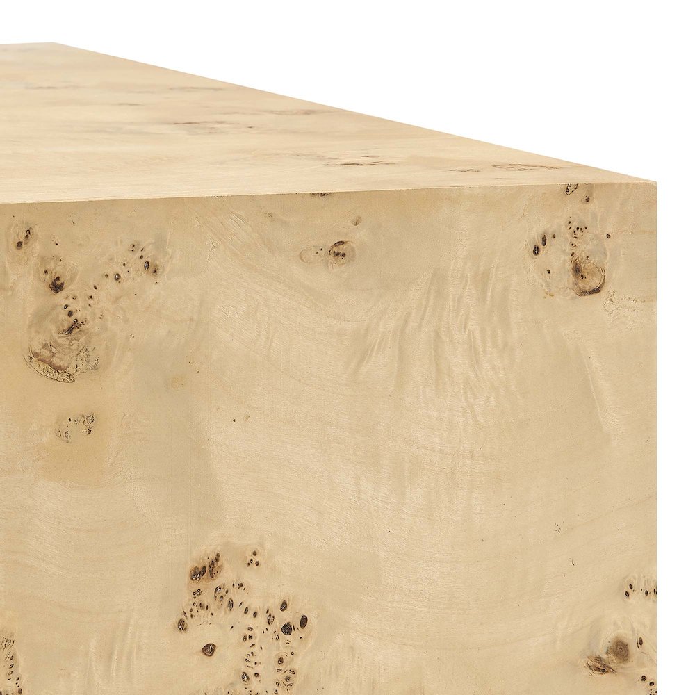 Cosmos 16" Square Burl Wood Side Table. Picture 7