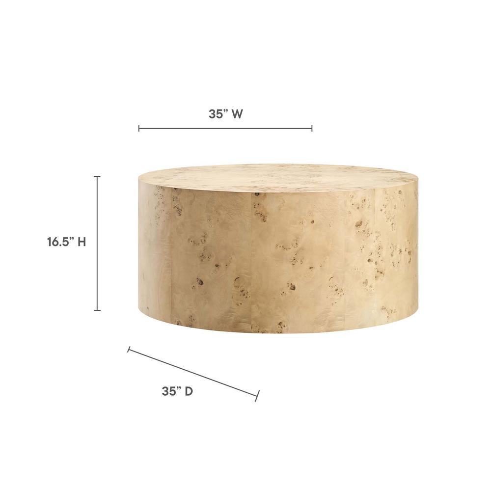 Cosmos 35" Round Burl Wood Coffee Table. Picture 6
