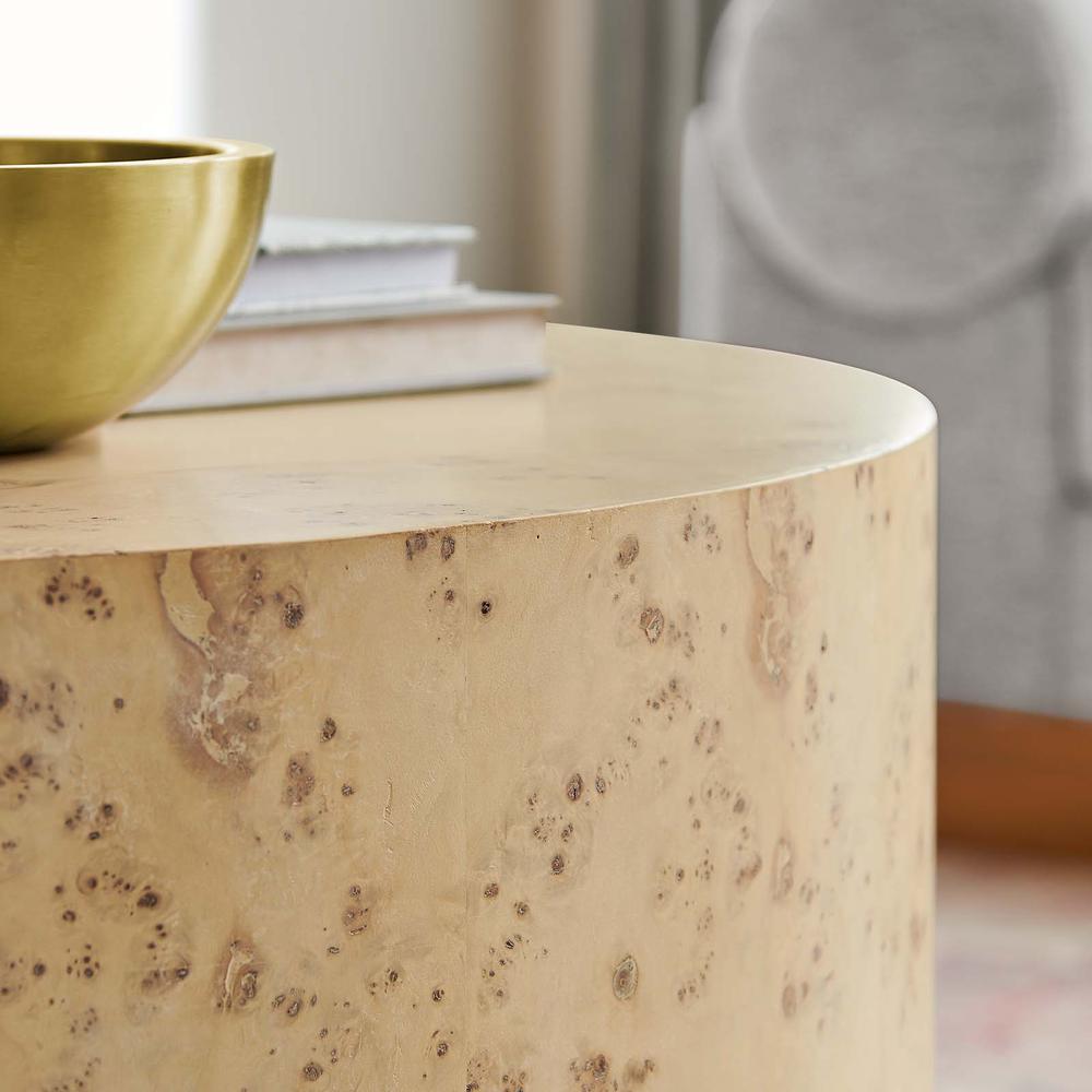 Cosmos 35" Round Burl Wood Coffee Table. Picture 8