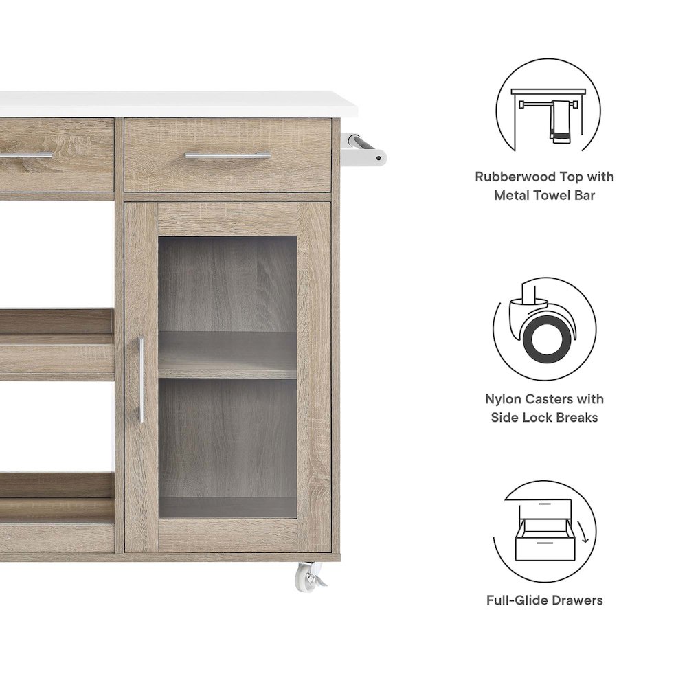 Culinary Kitchen Cart With Towel Bar. Picture 2