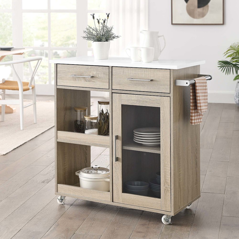 Culinary Kitchen Cart With Towel Bar. Picture 11