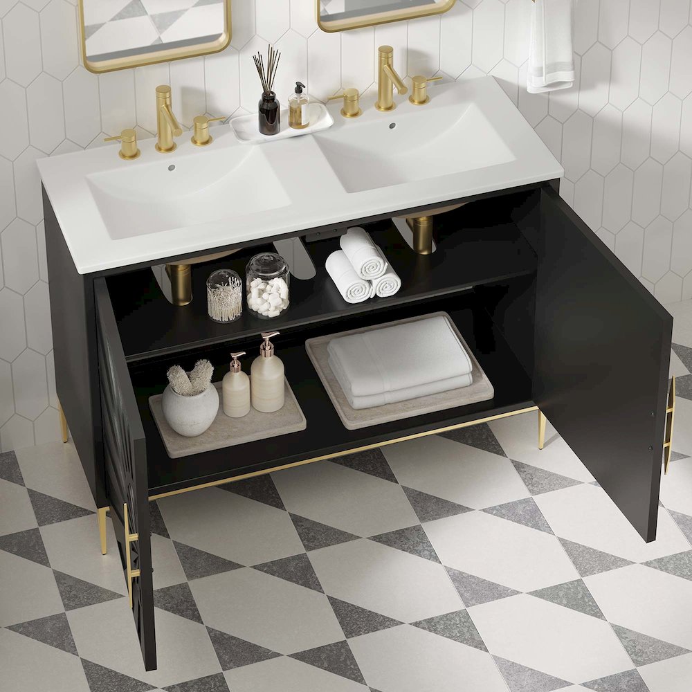 Awaken 48" Double Sink Bathroom Vanity. Picture 11