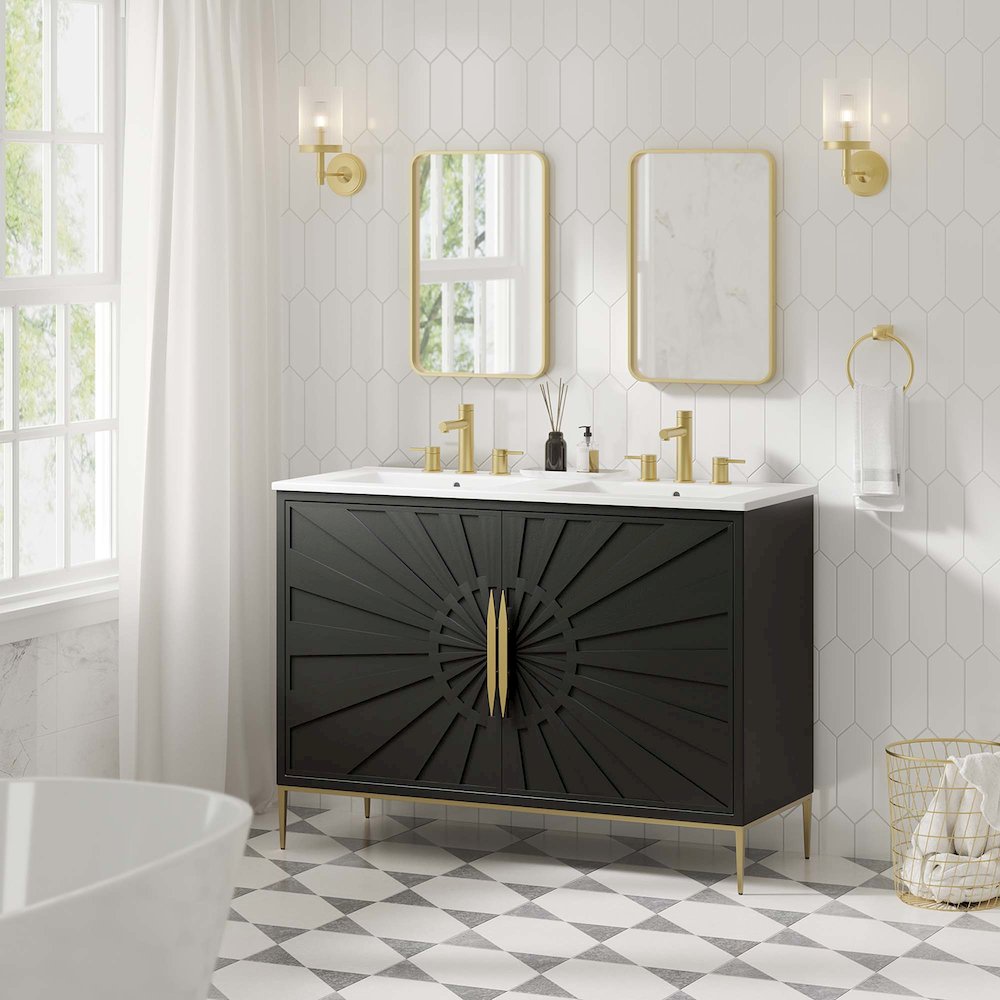 Awaken 48" Double Sink Bathroom Vanity. Picture 10