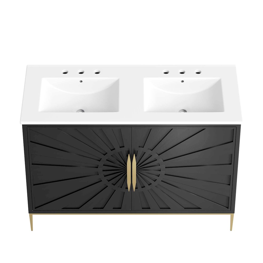 Awaken 48" Double Sink Bathroom Vanity. Picture 5