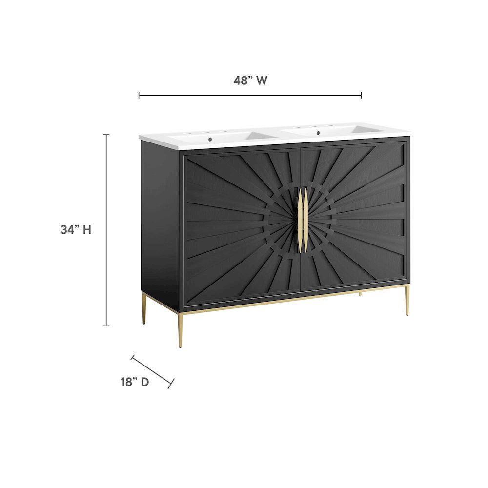 Awaken 48" Double Sink Bathroom Vanity. Picture 2