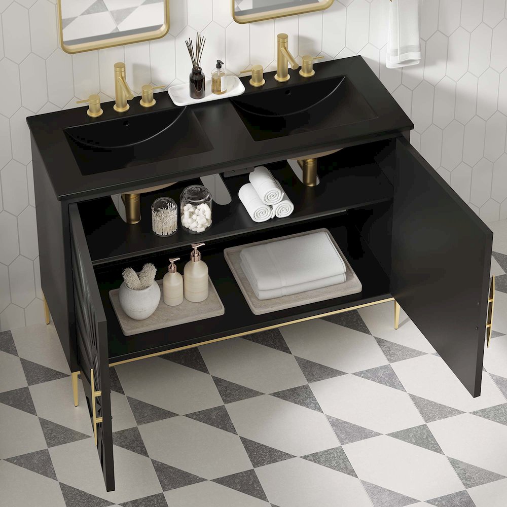 Awaken 48" Double Sink Bathroom Vanity. Picture 11