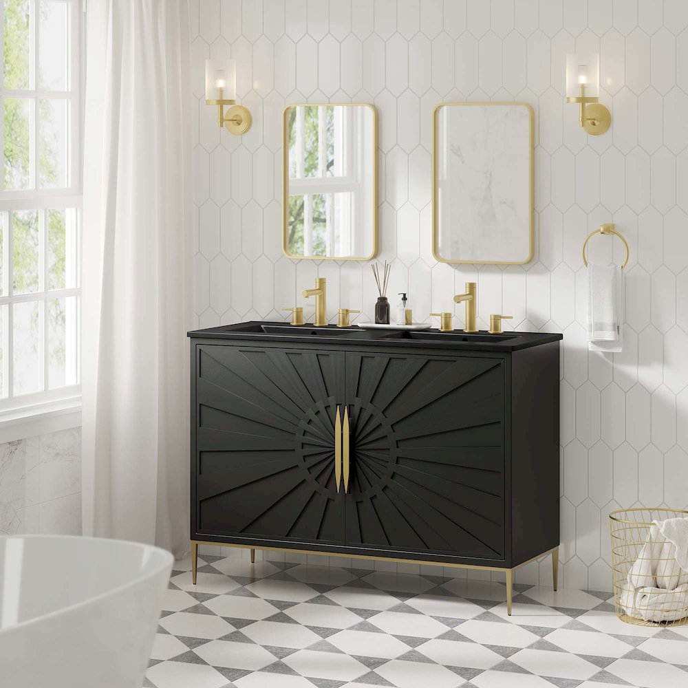 Awaken 48" Double Sink Bathroom Vanity. Picture 10