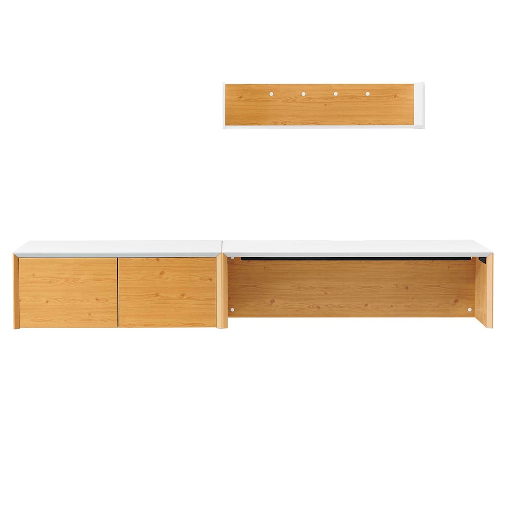 Kinetic 49" Wall-Mount Office Desk With Cabinet and Shelf. Picture 1