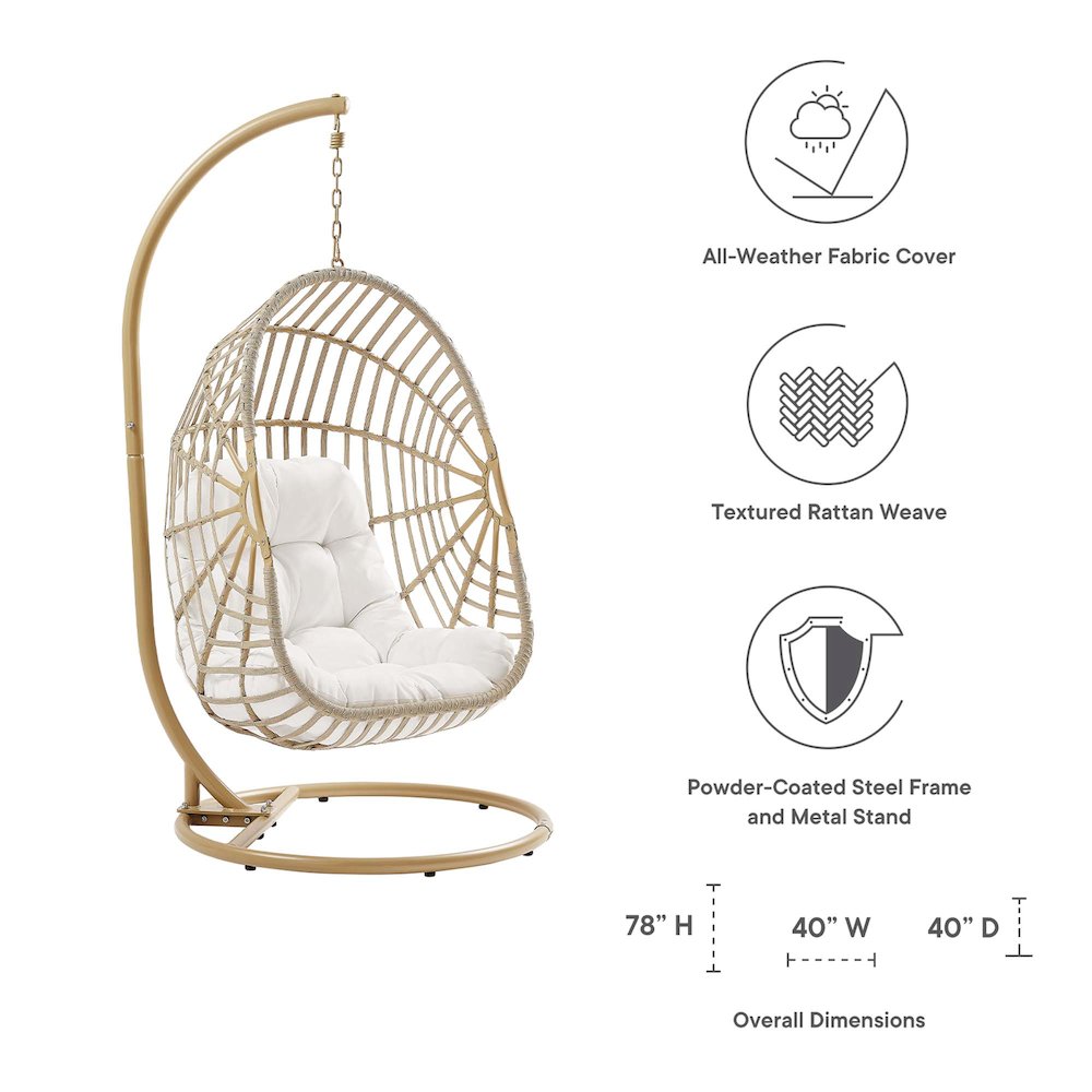 Amalie Wicker Rattan Outdoor Patio Rattan Swing Chair. Picture 2